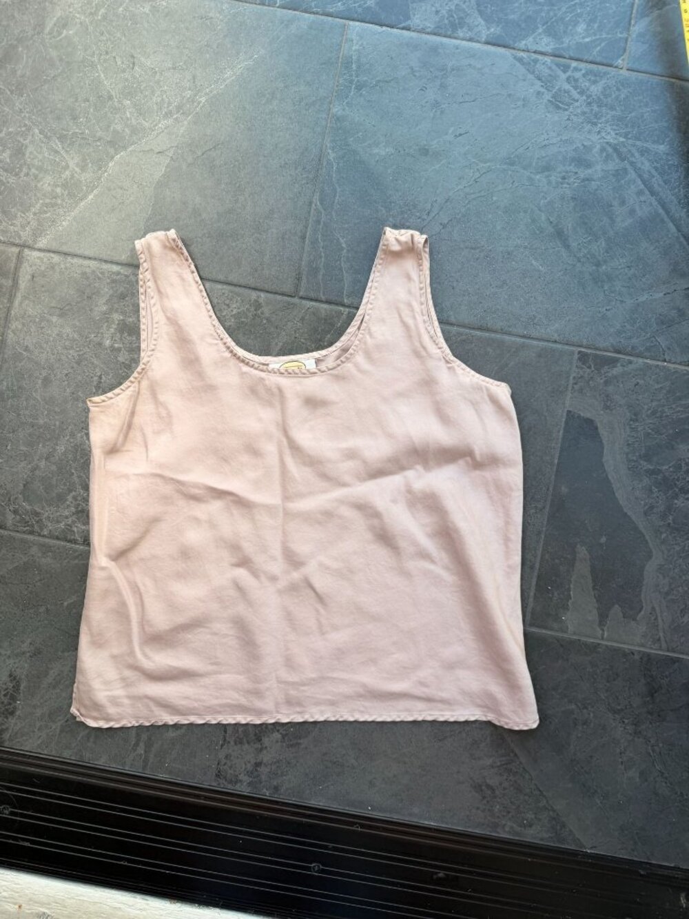 Silk Medium tank pink light beige rosy 100% silk Talbots Blouse